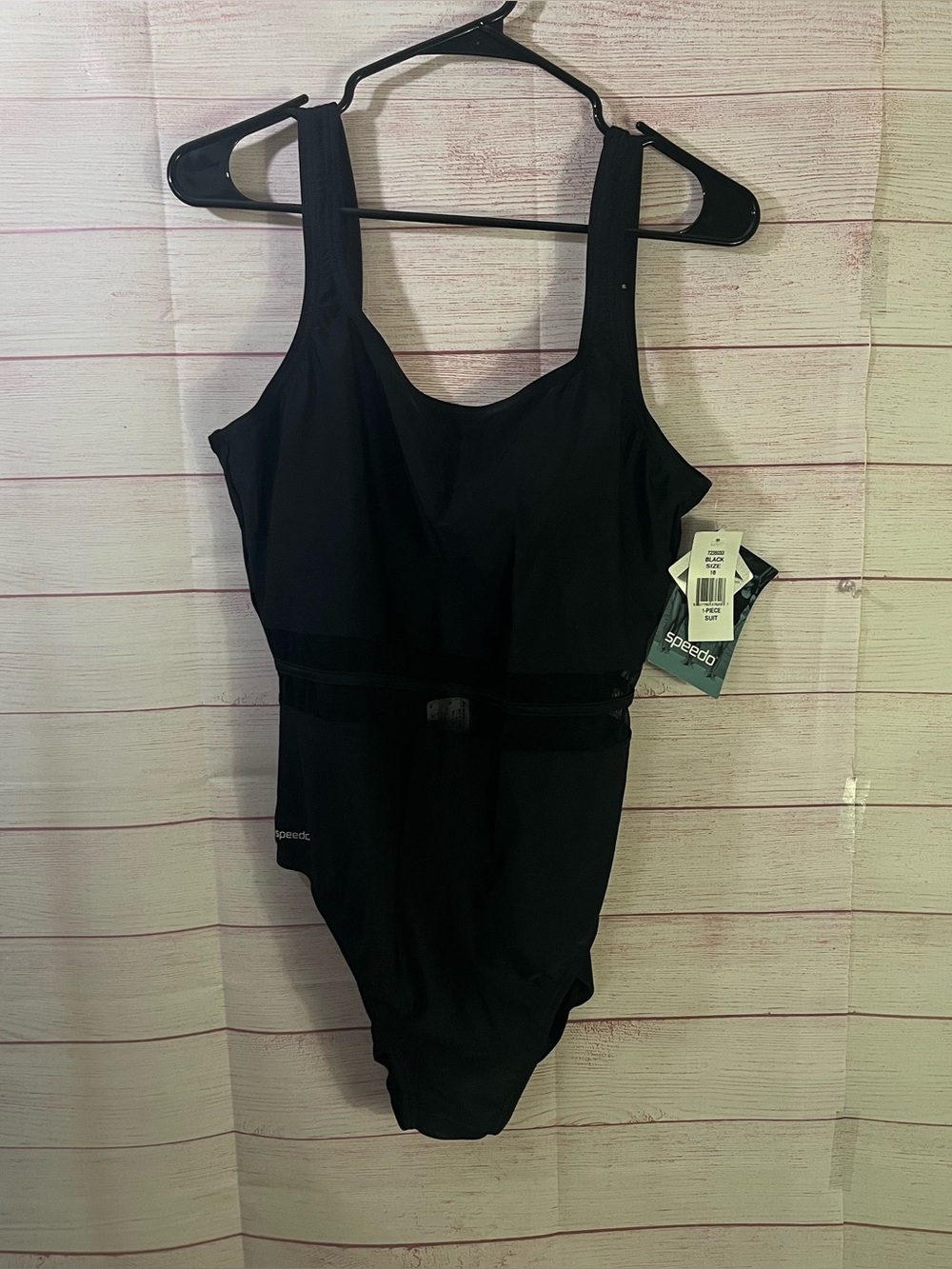 Speedo Black NEW One Piece Swimsuit Size 18